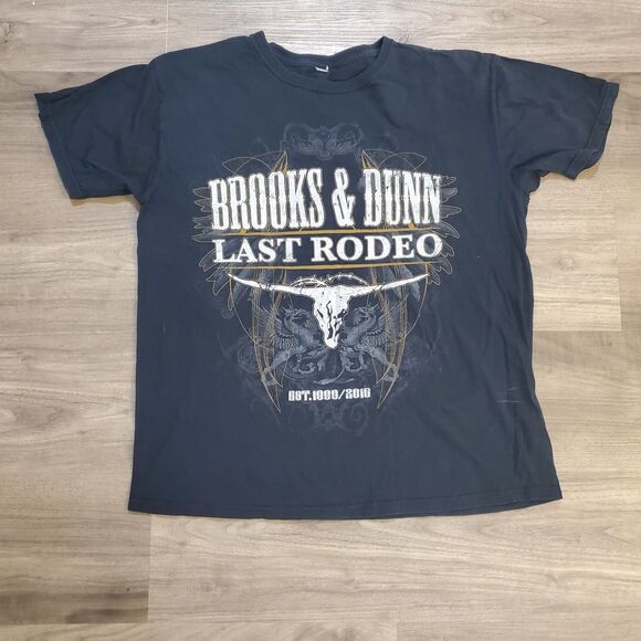 Brooks & Dunn Last Rodeo 2010 Tour Concert T-Shirt Men's M Medium Black - Picture 1 of 3